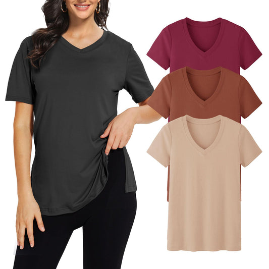 Women's T Shirt Short Sleeve V Neck Plus Size