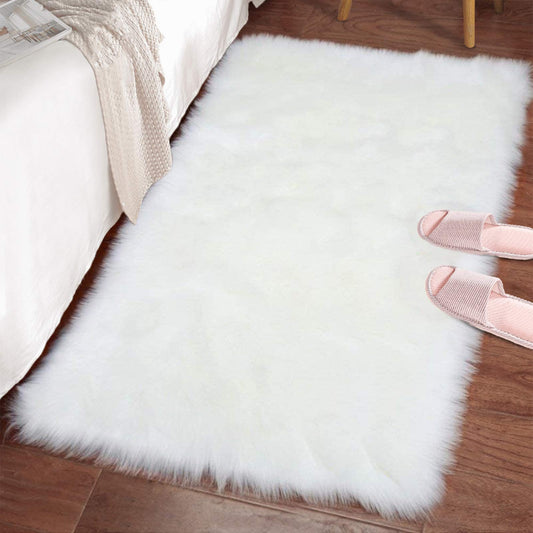 Fluffy Faux Fur Rugs for Bedroom Bedside Rug