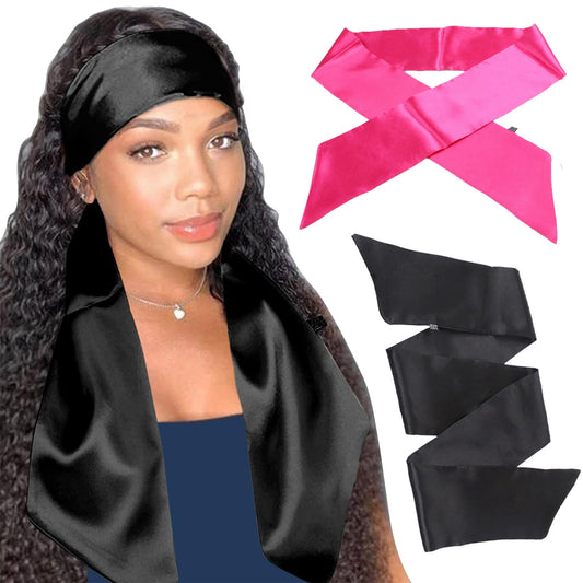 2Pcs Satin Edge Scarves for Wig