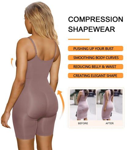 Shapewear for Women Tummy Control Bodysuit Mid Thigh Butt Lifter